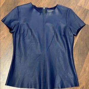 Patterson J Kincaid blue leather top size medium
